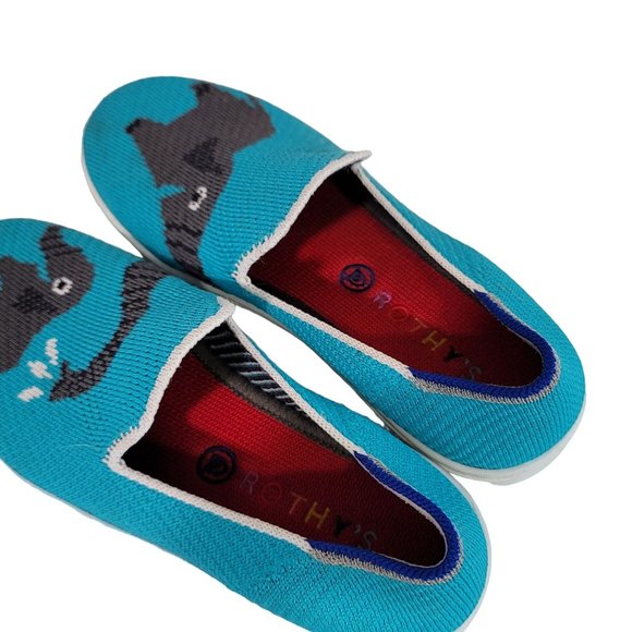 Rothy's Kids Sneaker Bath Time Slip On Shoes Little Kids sustainable elephants - Picture 8 of 9